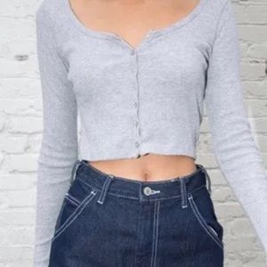 Brandy Gray Button Up Sweater